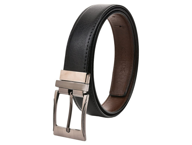 CREATURE Reversible Pu-Leather Formal Belt For Men(Color-Black/Brown)