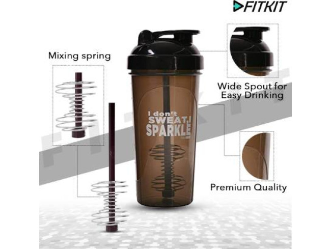 Fitkit Classic Bottle 700 ml Shaker (Pack of 1, Brown, Plastic)