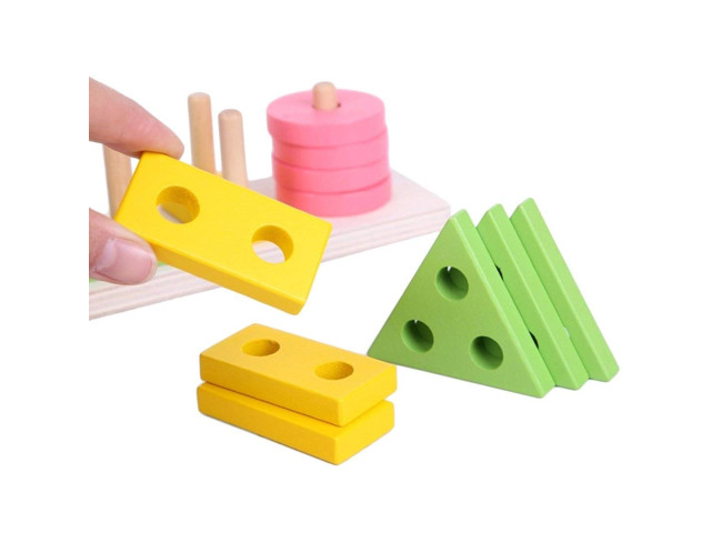 Toyful Geometric Shapes Sorting Toy  Intellectual Geometric Shape Matching  Five Column Blocks Educational & Learning Toy Multicolor Rs.115 @ Flipkart